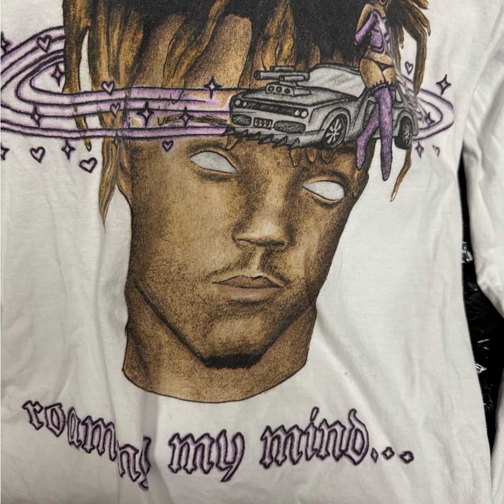 Juice WRLD Roaming My Mind White 999 Long Sleeve Shirt Sleeve Art Hip Hop Rap